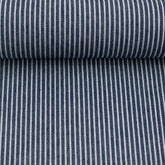 Jeansstoff Emden gestreift dunkelblau natruweiß Swafing
