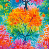 Canvas Dekostoff Bäume bunt Swafing