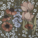 Baumwollwebware Blumen Garden of Dreams grün Swafing