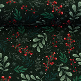 Sweat Holly Ilex Stechpalme Weihnachtsstoff Swafing