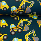 French Terry Baufahrzeuge petrol Sina Swafing