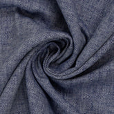 Leinen Baumwoll Mischgewebe Paul Swafing Fischgrät dunkelblau meliert