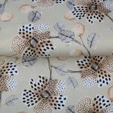 Baumwollsatin Blumen hellgrau Stenzo Stoffmeisterei