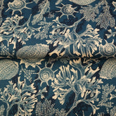 Jersey Stoff zum nähen mit maritimen Design Muscheln blau Stenzo - Stoffmeisterei