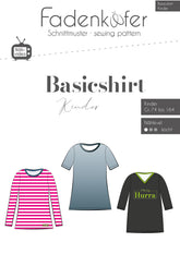 Papierschnittmuster Basic Shirt Kinder Fadenkäfer