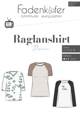 Papierschnittmuster Raglan Shirt Gr. 32 -58 Damen - Fadenkäfer