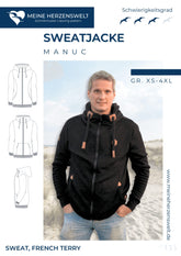 Papierschnittmuster Sweatjacke Manuc Herren meine Herzenswelt Stoffmeisterei