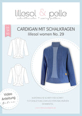 Papierschnittmuster Cardigan mit Schalkragen Lillesol und Pelle