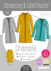 Basic Strickmantel Damen 32 - 58 Ki - ba - doo Papierschnittmuster - Stoffmeisterei