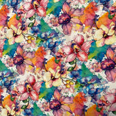 Baumwolljersey - Aquarell Orchidee Sommerfarben - Stoffmeisterei