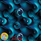 Baumwolljersey Azure Fusion Wellen bau - Stoffmeisterei