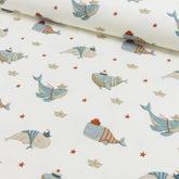 Baumwolljersey Küstenkind mit kleinen Walen - Stoffmeisterei