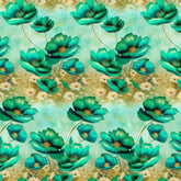 Baumwolljersey - Mohnblumen türkis Stenzo - Stoffmeisterei