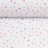 Baumwollwebware - kleine Herzen auf weiß - Stoffmeisterei