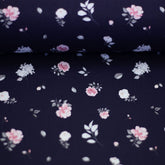 Baumwollwebware - Rose - Rosen auf dunkelblau Swafing - Stoffmeisterei