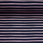 Baumwollwebware - Rose Streifen rosa auf dunkelblau Swafing - Stoffmeisterei