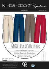 Bundfaltenhose Gesa Damen 32 - 58 Ki - ba - doo Papierschnittmuster - Stoffmeisterei