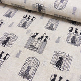 Canvas/ Dekostoff Katzen am Fenster - natur - Stoffmeisterei