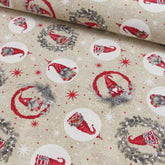 Canvas/ Dekostoff Weihnachtswichtel - natur - Stoffmeisterei