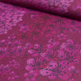 French Terry Blütenwiese by Liebefein bordeaux - Stoffmeisterei