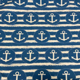 French Terry - Sommersweat - Anker auf Streifen blau - Fräulein von Julie - Stoffmeisterei
