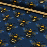 French Terry Sommersweat Bumblebee blau - Stoffmeisterei