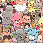 French Terry - Sommersweat - Party Animals rosa - Stoffmeisterei