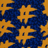 Love Collection Kibadoo Viskose blau Leo Hashtag # - Stoffmeisterei