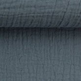 Musselin Double Gauze rauchblau - Stoffmeisterei