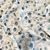 Musselin weiß mit Eukalyptus - Stoffmeisterei