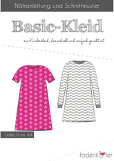 Papierschnittmuster Basic Kleid Gr. 74 - 164 Kinder - Fadenkäfer