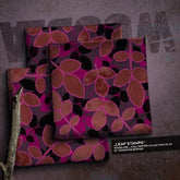 Viskosewebware Thorsten Berger - Woodland Leave Stamps - Swafing - bordeaux - Stoffmeisterei