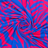 Viskosewebware - Zebra blau pink - Stoffmeisterei