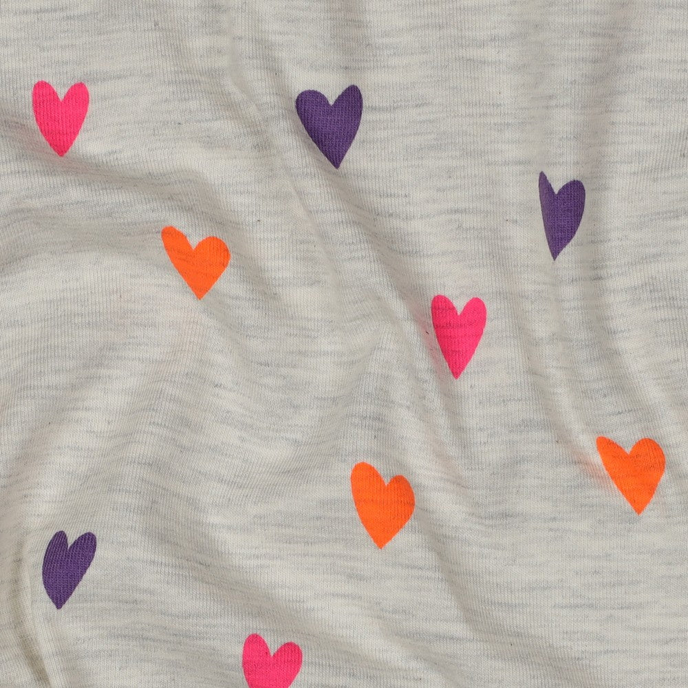 Baumwolljersey mit Neon Herzen