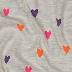 Baumwolljersey mit Neon Herzen