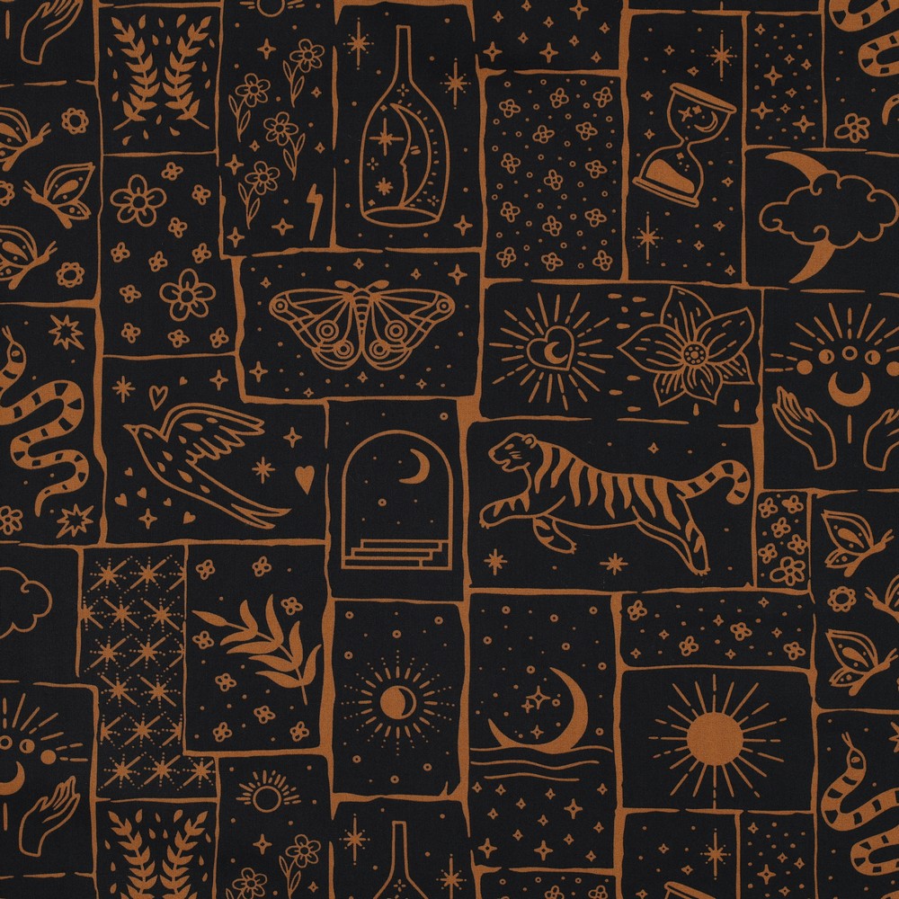 Baumwollwebware popeline Boho Mystery