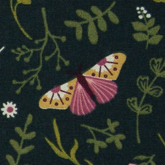 Canvas Dekostoff Schmetterlinge dunkelgrün