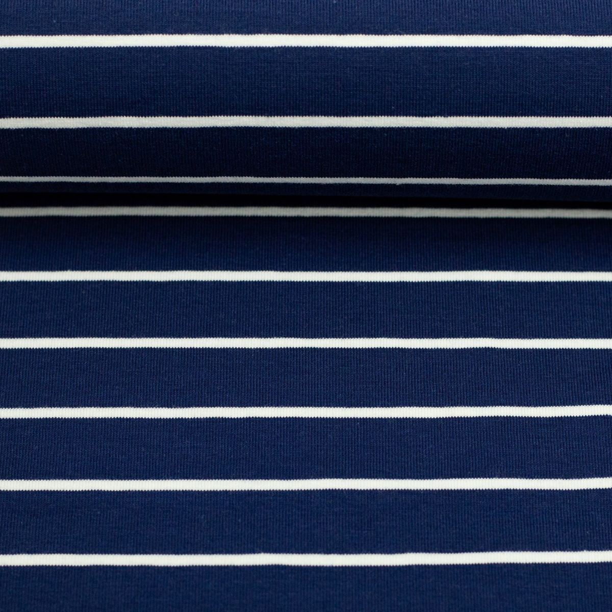 Baumwolljersey Isa Streifen blau weiß