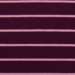 Jersey Stoff Streifen Isa bordeaux mauve