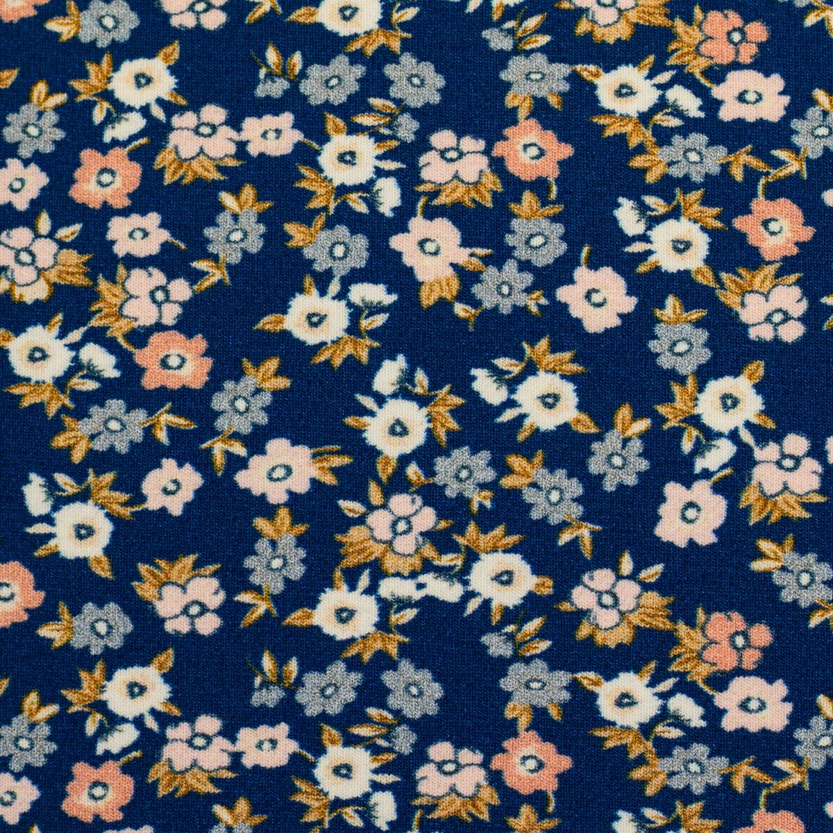 Baumwolljersey kleine Blumen blau Swafing Flowers and Wood