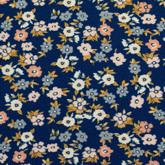 Baumwolljersey kleine Blumen blau Swafing Flowers and Wood