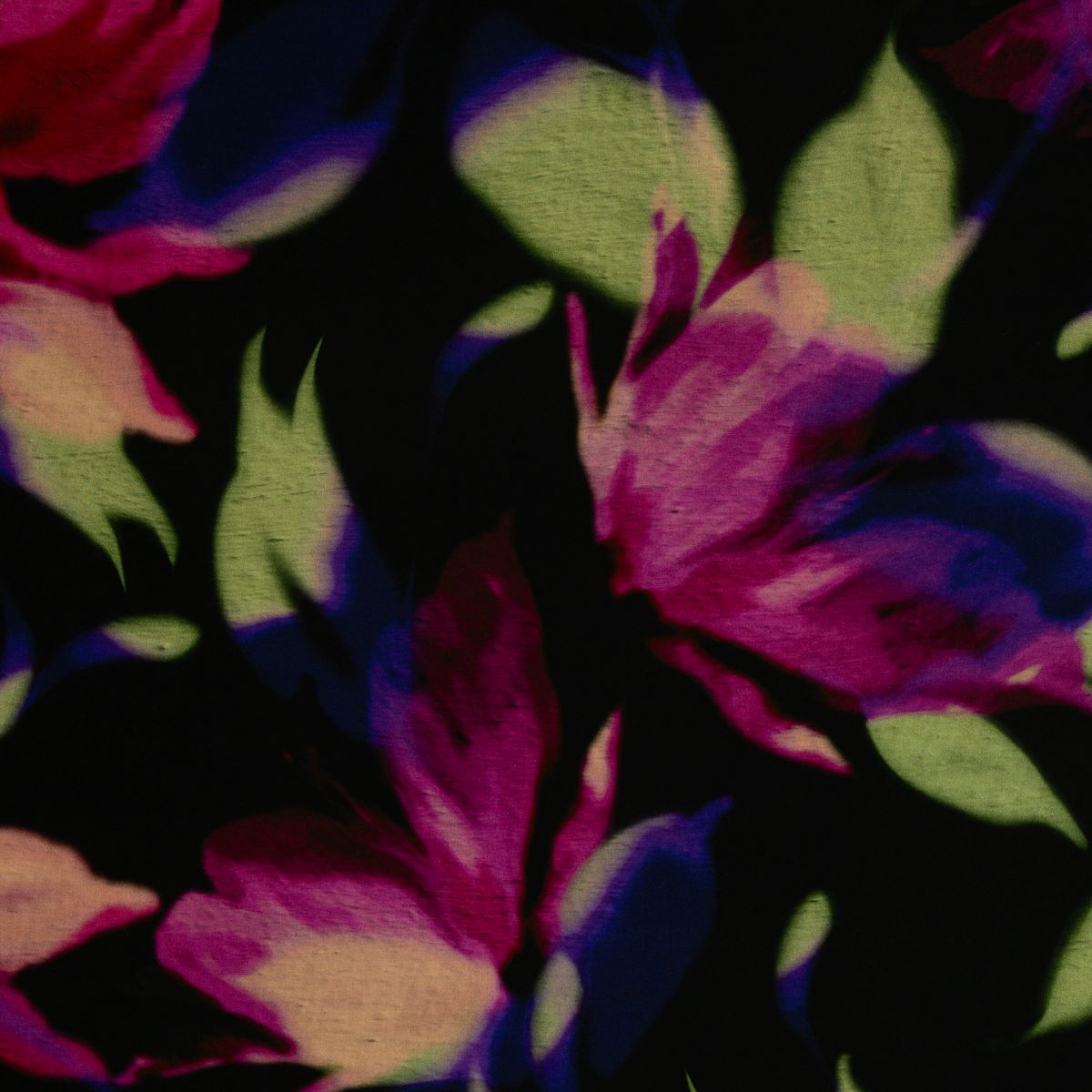 Viskosewebware schwarz mit asbtrakten Blumen Swafing Julia