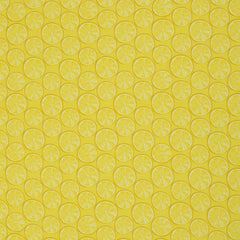 Baumwollstoff Webware Früchte Zitronen gelb Swafing