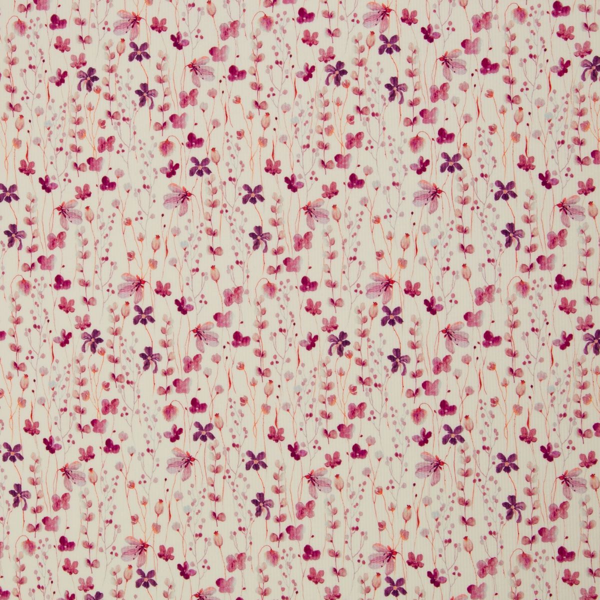 Rippjersey Mia Aquarellblumen erika rosa pink