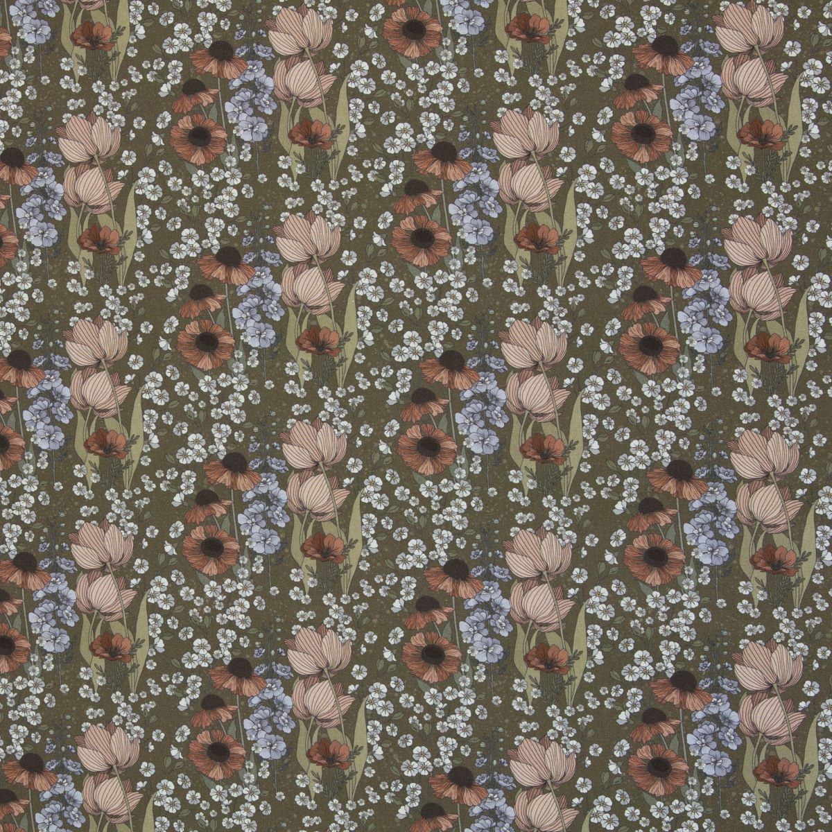Baumwollwebware Blumen Garden of Dreams grün Swafing