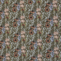 Baumwollwebware Blumen Garden of Dreams grün Swafing