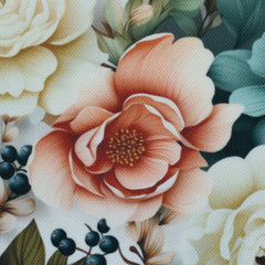 Oxford Stoff Flowing Bloom by Sarah Mariam Swafing - Blüten beige