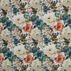 Oxford Stoff Flowing Bloom by Sarah Mariam Swafing - Blüten beige