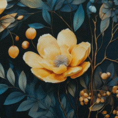Oxford Stoff Flowing Bloom by Sarah Mariam Swafing - Blüten dunkelblau