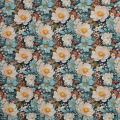 Oxford Gewebe Flowing Bloom by Sarah Mariam Blüten mint